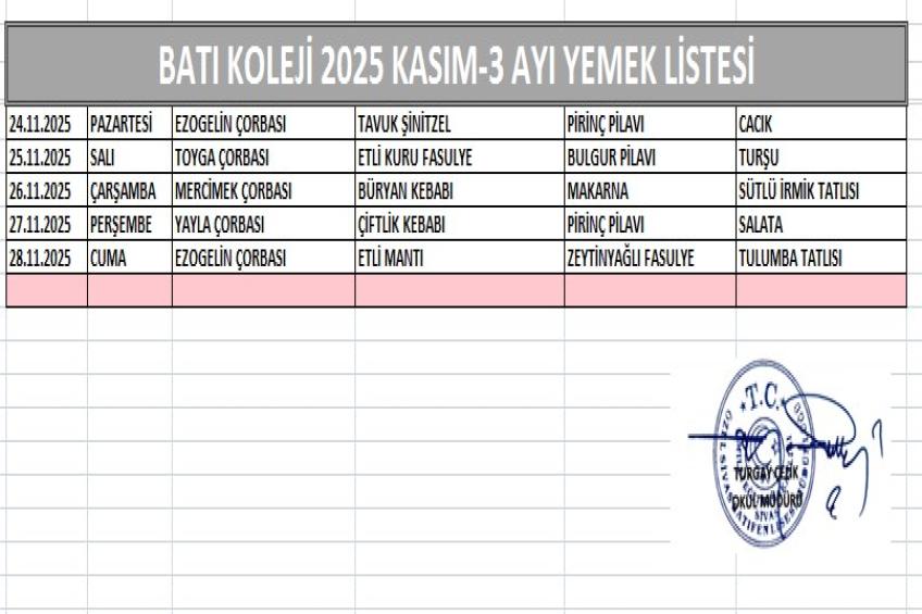 KASIM AYI (2025) YEMEK LİSTESİ - 3