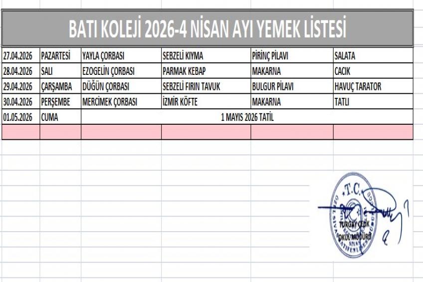 NİSAN AYI (2026) YEMEK LİSTESİ-4