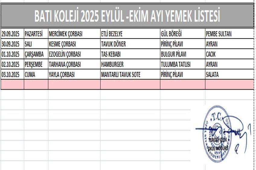 EYLÜL AYI (2025) YEMEK LİSTESİ-4