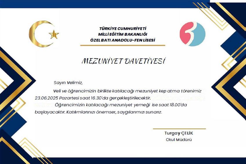 2025 MEZUNİYET DAVETİYESİ