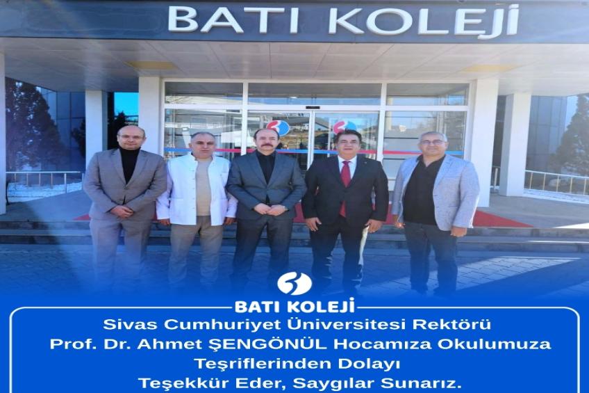 C.Ü Rekötürü Prof. Dr. Ahmet ŞENGÖNÜL Hocamıza Ziyaretlerinden Dolayı Teşekkür Ederiz.