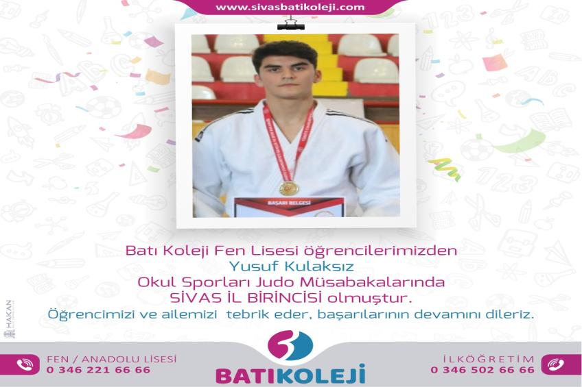 Okul Sporları Judo Müsabakası Yusuf Kulaksız Sivas İl 1. si