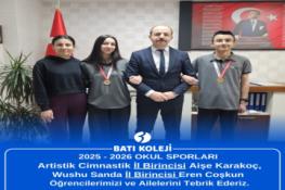 WUSHU VE CİMNASTİK BRANŞLARINDA İL BİRİNCİLİĞİ
