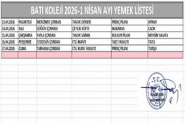 NİSAN AYI (2026) YEMEK LİSTESİ-II