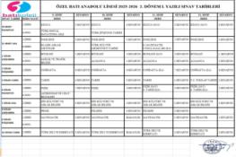 2.DÖNEM I.YAZILI SINAV TARİHLERİ VE SENARYOLAR