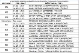14.05.2026 DENEME SONRASI TAMAMLAMA PROGRAMIMIZ